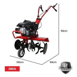 Baumr-AG Petrol Garden Tiller Cultivator | 150CC 4-Stroke | Rotary Hoe Soil Power Rototiller