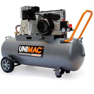 UNIMAC 100L Industrial Air Compressor | 2.6kW | 370L/min | 116PSI | Brushless Motor | Certified Tank | 15A Plug