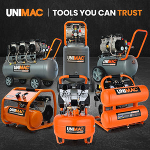 UNIMAC 15L Pancake Air Compressor | 116PSI | Portable Silent Oil-Free Electric | Air Tools & Tyre Inflation