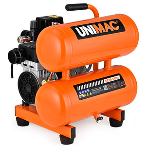 UNIMAC 16L Twin Tank Air Compressor | 116PSI | Portable Silent Oil-Free Electric | Air Tools & Tyre Inflation