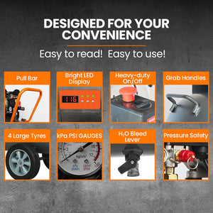 UNIMAC 100L Silent Oil-Free Air Compressor | 4.5HP | Twin Nitto Outlets | 15A Plug