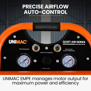 UNIMAC 20L Twin Tank Air Compressor | 116PSI | Portable Silent Oil-Free Electric | Air Tools & Tyre Inflation