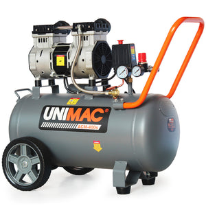 UNIMAC Silent Oil-Free Air Compressor | 40L | 2.0HP Portable | Twin Nitto Outlets