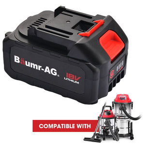 BAUMR-AG Lithium-Ion Battery | 18V | 4Ah | For Cordless Wet & Dry Vacuums
