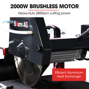 Baumr-AG 2000W 14" Brick & Masonry Table Saw | Electric Tile & Concrete Cutting | With Stand