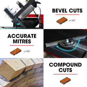 Baumr-AG 2000W 14" Brick & Masonry Table Saw | Electric Tile & Concrete Cutting | With Stand