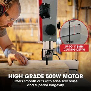 Baumr-AG 500W 115mm Wood Bandsaw | Portable Benchtop Band Saw Cutting Machine with Stand