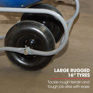 BAUMR-AG 100L Portable Poly Drum Cement Mixer | Ultra-Light 36kg | 16 Inch Tyres | Electric Direct Drive Motor