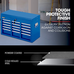 Bullet Tool Box 9 Drawer | Garage Storage Chest & Organiser | Mechanic Workshop Toolbox Set | Blue