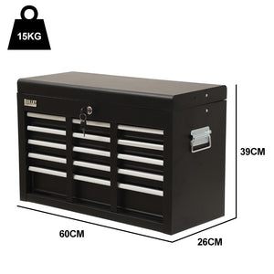 Bullet Pro 9 Drawer Tool Box Chest | Organiser Mechanic Garage Storage Toolbox Set | Black