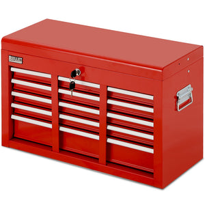 Bullet Pro 9 Drawer Tool Box Chest | Organiser Mechanic Garage Storage Toolbox Set | Red