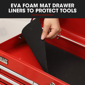Bullet Pro 9 Drawer Tool Box Chest | Organiser Mechanic Garage Storage Toolbox Set | Red