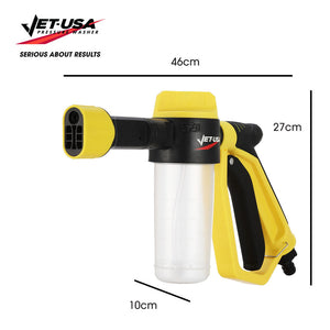 Jet-USA Foam Cannon Soap Applicator Gun | For Garden Hose, Snow Foamer with Soap Bottle, Quick Connect