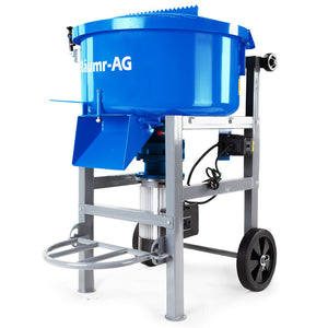 BAUMR-AG 120L Forced Action Pan Mixer | 1500W Electric Direct Drive Motor | Mortar Screed Resin Cement Mixer | 10 Inch Solid Rubber Wheels