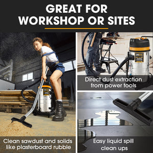 UNIMAC Wet & Dry Vacuum Cleaner | 100L | 2400W | Heavy-Duty | Dual Copper Motors | Workshop, Car, Carpet