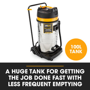 UNIMAC Wet & Dry Vacuum Cleaner | 100L | 2400W | Heavy-Duty | Dual Copper Motors | Workshop, Car, Carpet