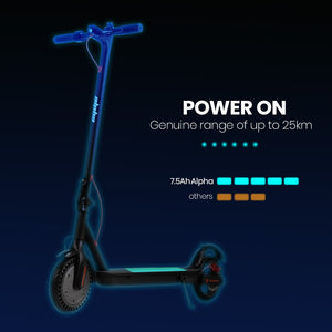 ALPHA Urban 8 Electric Scooter | 25km Range, 8.5-Inch Wheels, Brushless Motor, Motorised Commuter eScooter for Adults, Grey