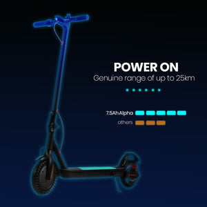 ALPHA Urban 8 Electric Scooter | 25km Range, 8.5-Inch Wheels, Brushless Motor, Motorised Commuter eScooter for Adults, Black