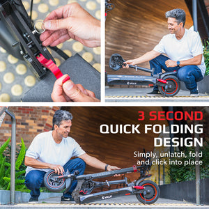 VALK Fusion 7 | Electric Scooter with Seat Option | 800W | 48V 13Ah Lithium | 50km Range | Quad Shocks | 10 Inch Tyres