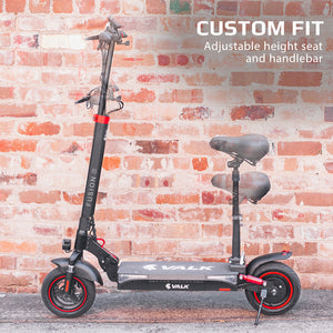 VALK Fusion 7 | Electric Scooter with Seat Option | 800W | 48V 13Ah Lithium | 50km Range | Quad Shocks | 10 Inch Tyres