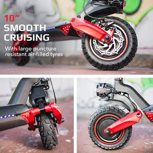 VALK Primal 9 | Dual Motor | 1600W Extreme Hill Climbing Electric Scooter | Black/Red