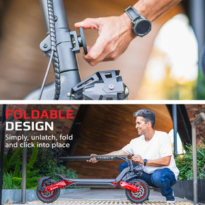VALK Primal 9 | Dual Motor | 1600W Extreme Hill Climbing Electric Scooter | Black/Red