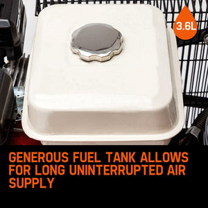UNIMAC Petrol Air Compressor | 8HP | 115PSI | 120L Tank | Industrial Use