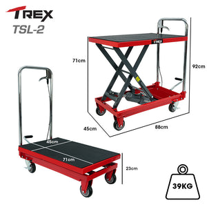 T-REX Scissor Lift Platform Trolley | 230KG Capacity | Hydraulic | Non-Skid Rubber Pad