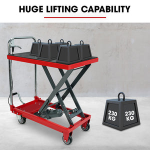 T-REX Scissor Lift Platform Trolley | 230KG Capacity | Hydraulic | Non-Skid Rubber Pad