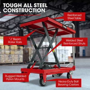 T-REX Scissor Lift Platform Trolley | 230KG Capacity | Hydraulic | Non-Skid Rubber Pad