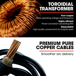 Rossi 200A Multi-Purpose Welder | MIG/MAG/MMA/ARC/TIG | Flux/Solid Wire | CO2 or Argon Gas Compatible