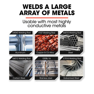 Rossi 160A Inverter Stick Welder | MMA ARC DC Multi-Metal Gasless Welding Machine | For Stainless Steel & Aluminium | 15A Plug