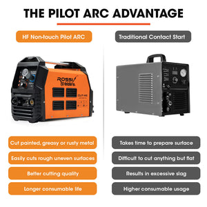 ROSSI Plasma Cutter | 45A | Non-Touch Pilot ARC | Cuts Painted & Rusty Metal | DC Inverter