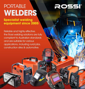 Rossi 300A MIG Stick Welder | Portable DC Gas Gasless Inverter Welding Machine | 15A Plug