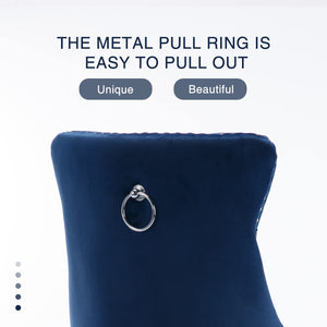 4x Velvet Bar Stools | Studs Trim | Wooden Legs | Tufted Dining Chairs | Kitchen