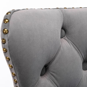 4x Height Adjustable Swivel Bar Stool | Velvet Nailhead Barstool | with Footrest