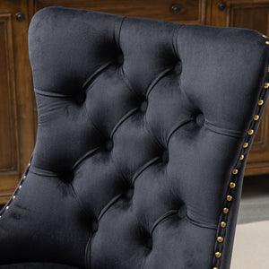 Velvet Home Office Chair | Black