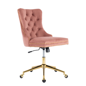 Velvet Home Office Chair | Pink