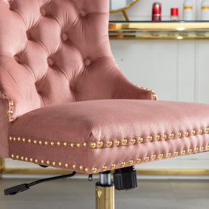 Velvet Home Office Chair | Pink