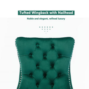 6x Velvet Dining Chairs | Green