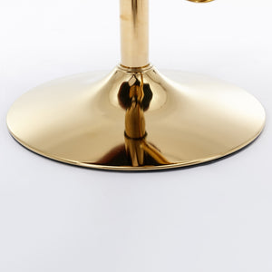 2x Faux Leather Golden Base Swivel Bar Stools | Black