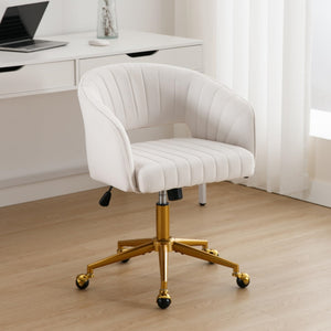 Velvet Home Office Chair | Beige