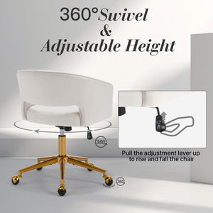 Velvet Home Office Chair | Beige