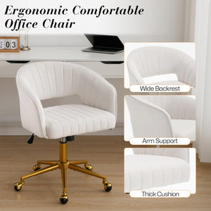 Velvet Home Office Chair | Beige