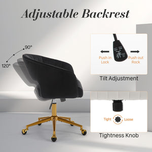 Velvet Home Office Chair | Black