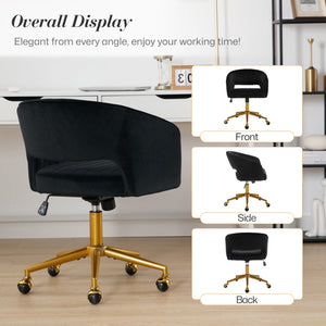 Velvet Home Office Chair | Black