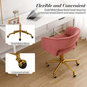 Velvet Home Office Chair | Rose