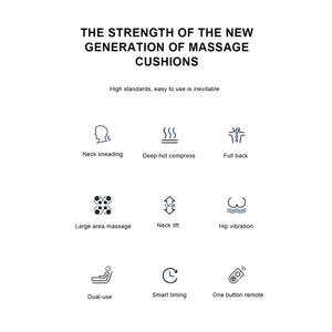 Massage Cushion | Chair Seat Kneading Shiatsu Heat Massage | Portable for Car & Home