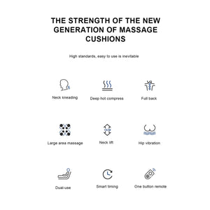 Massage Cushion | Chair Seat Kneading Shiatsu Heat Massage | Portable for Car & Home