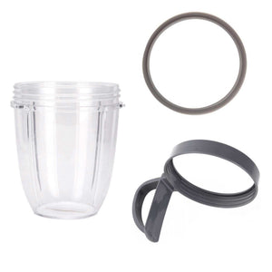 For Nutribullet Short Cup + Handheld Lip Ring + Grey Seal | Fits 600W & 900W Models